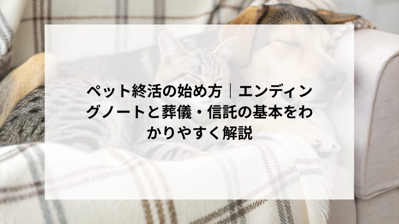 ペット終活の始め方｜エンディングノートと葬儀・信託の基本をわかりやすく解説の画像